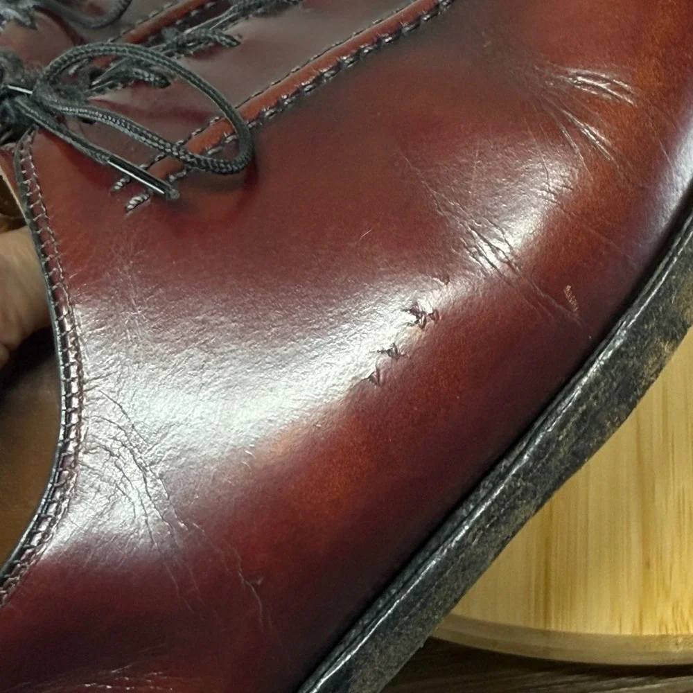 Allen Edmonds Belgium Dress Shoes Mens 12 D Burgundy Leather Oxfords Made in USA